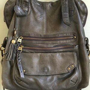Waterlily Gray All-Leather Crossbody/Shoulder bag